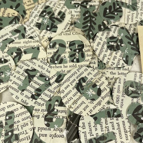 62 Pc Christmas Junk Journal 12 Days of Christmas Dates Handmade Sewn Embellishm - Picture 1 of 5